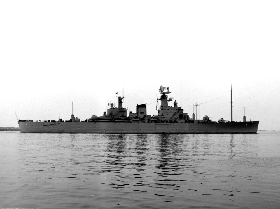 USS Northampton (CLC-1) broadside view c1953