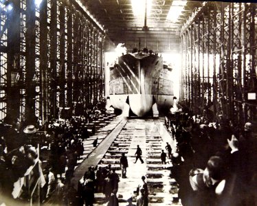 USS Oklahoma (BB-37) launching at New York Shipbuilding Company, Camden, New Jersey, 1914 (26193806049)