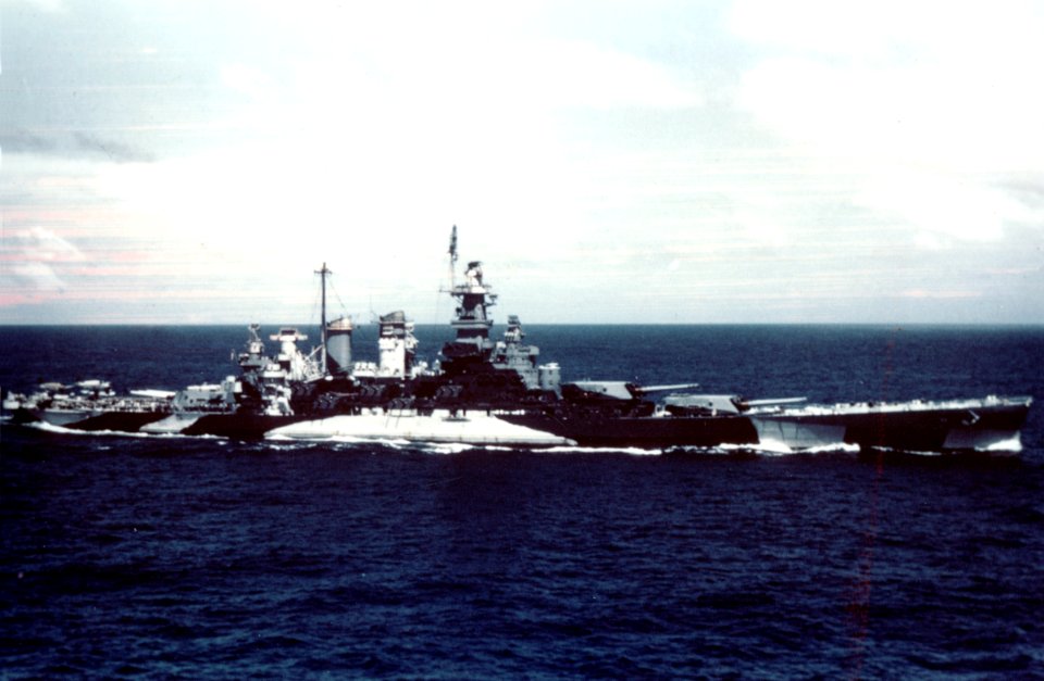 USS North Carolina (BB-55) underway in the Gilbert islands, November 1943