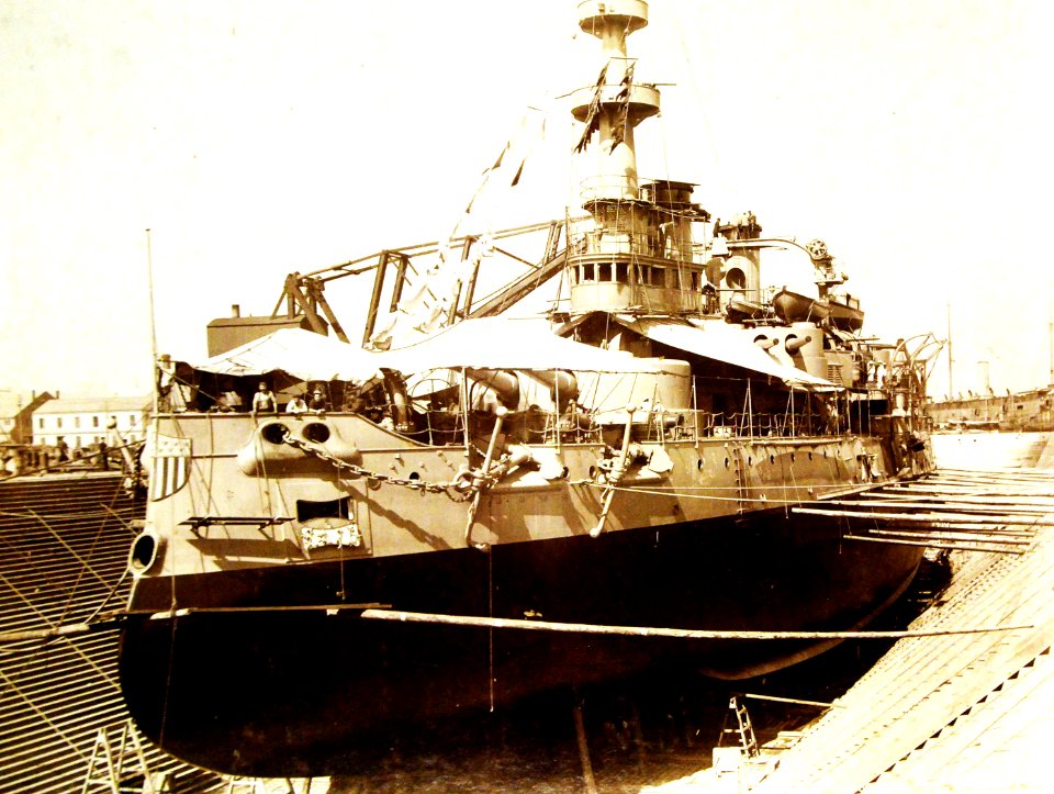 USS Oregon (BB 3) while at Brooklyn Navy Yard, New York (25566602363)