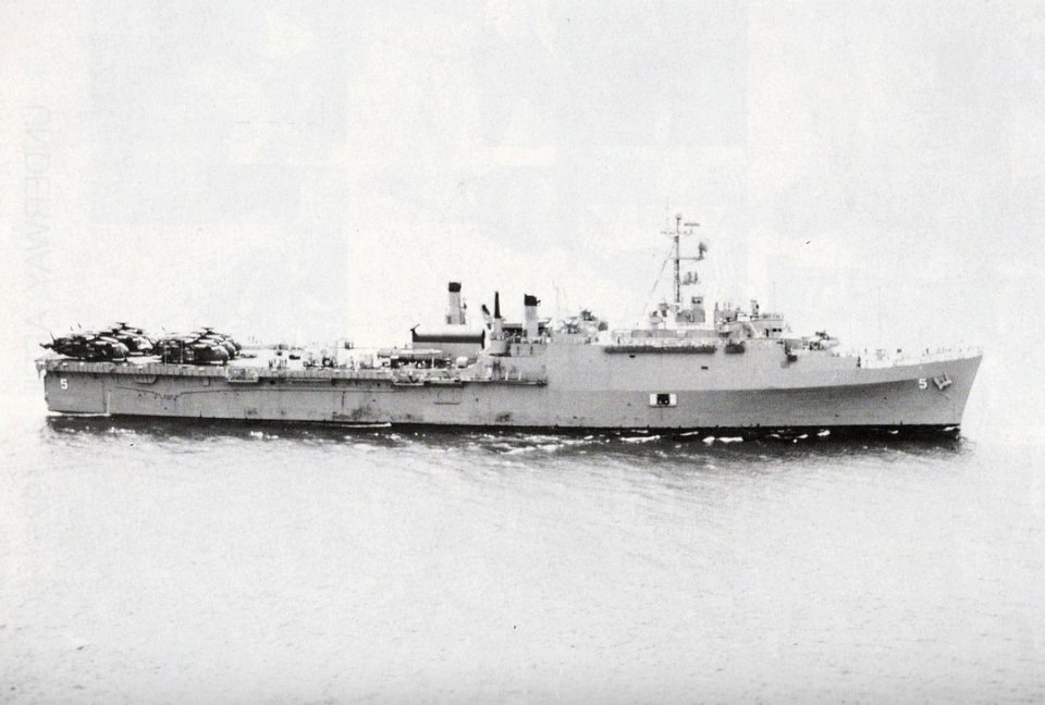 USS Ogden (LPD-5) returns to Subic Bay in 1973