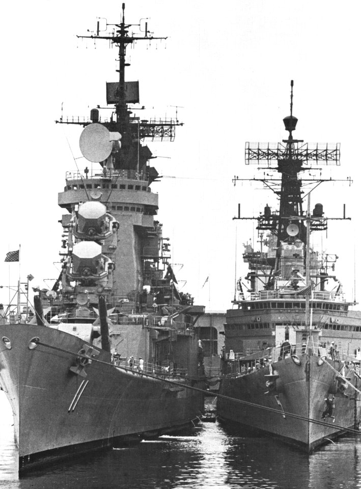 USS Oklahoma City (CLG-5) and USS Chicago (CG-11) at North Island c1967