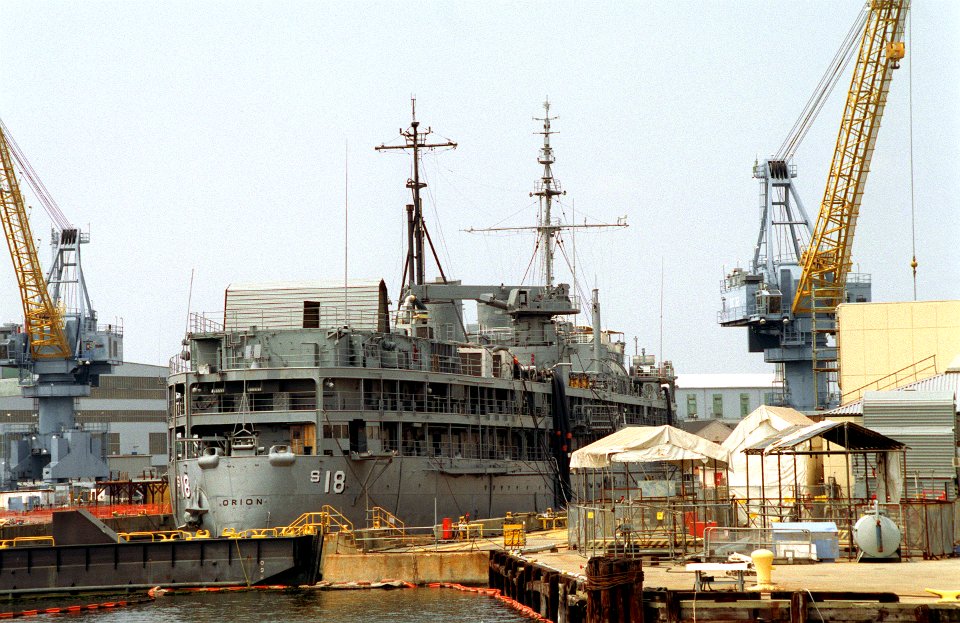 USS Orion (AS-18) at Norfolk Navy Yard 1994