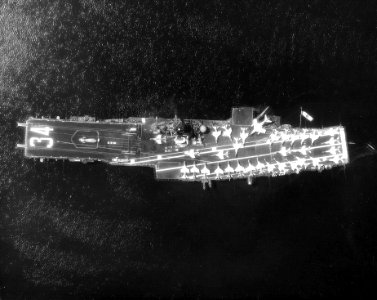 USS Oriskany (CVA-34) overhead view 1974