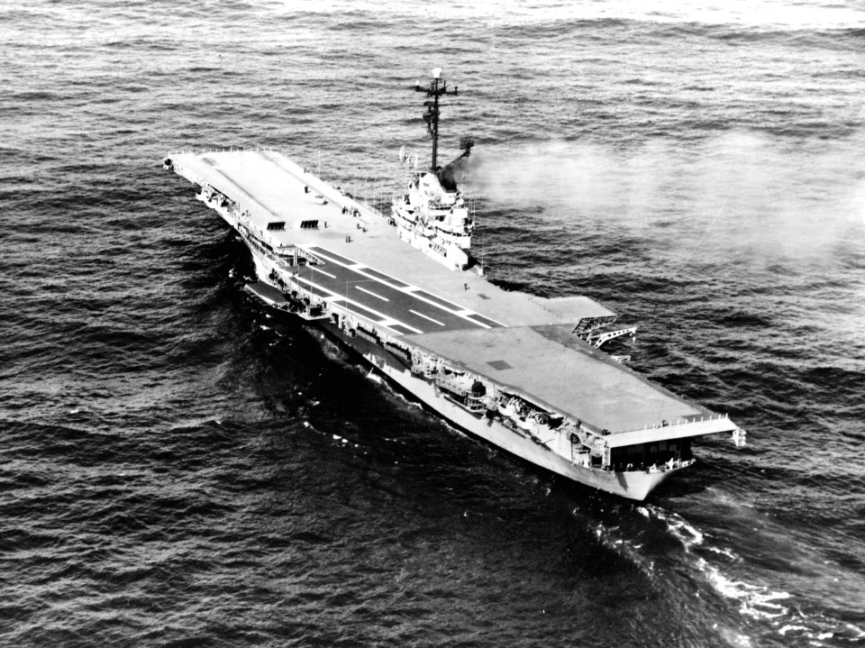 USS Oriskany (CVA-34) at sea in 1959