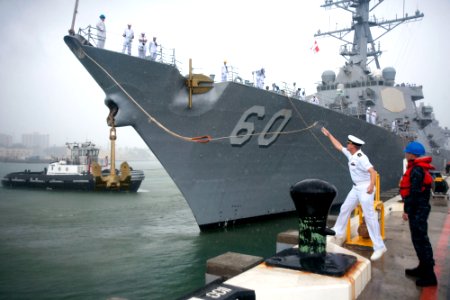 USS Paul Hamilton departs on scheduled independent deployment. (15938660264)