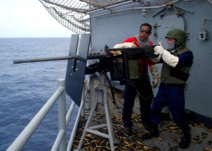 USS Peleliu crew-served weapons gun shoot during PHIBLEX 15 141009-N-LQ926-131