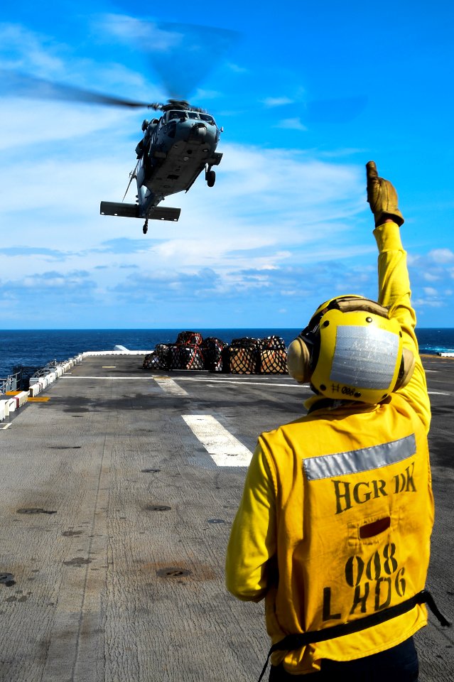 USS Peleliu replenishment at sea 141006-N-NZ935-046