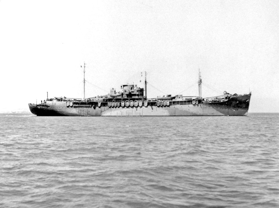 USS Pelias (AS-14) off the Mare Island Naval Shipyard, California (USA), on 25 August 1944 (5422-44)