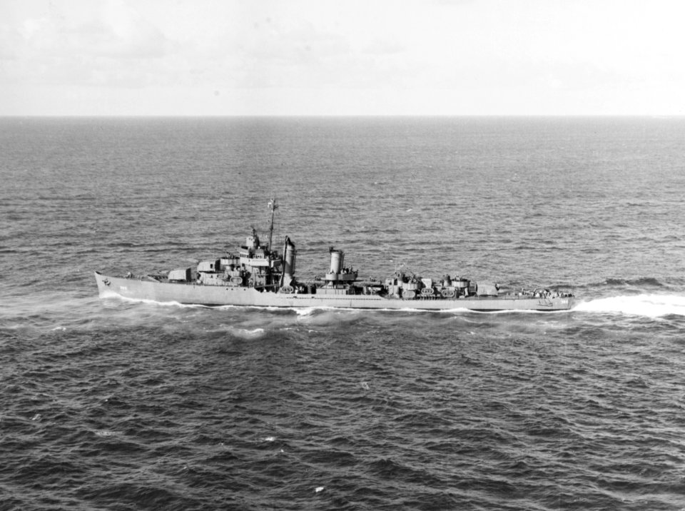 USS Phelps (DD-360) underway at sea on 27 May 1944 (80-G-276951)
