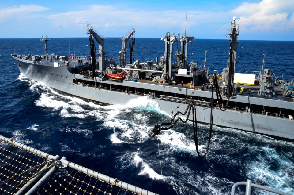 USS Peleliu replenishment at sea 141006-N-NZ935-064