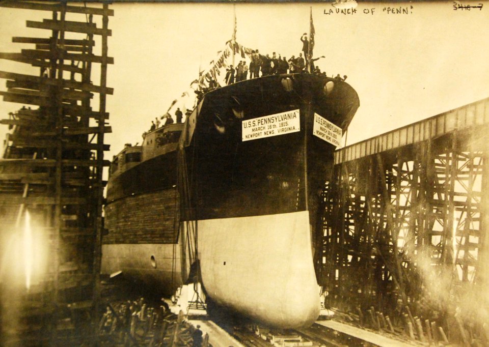 USS Pennsylvania (BB-38) launching, Newport News Shipbuilding Co., Virginia, 1915 (28074312252)
