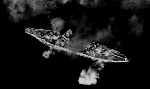 USS Pennsylvania bombarding Guam NH 67584