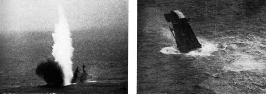 USS Pensacola (CA-24) being sunk on 10 November 1948