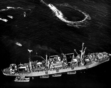 USS Pickaway (APA-222) disembarks troops off Camp Pendleton on 26 May 1964 (L45-228.05.01)