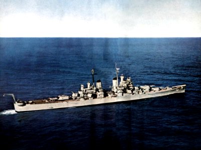 USS Pittsburgh (CA-72) underway at sea c1955
