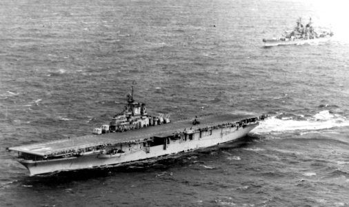 USS Philippine Sea (CV-47) and USS Wisconsin (BB-64) during arctic operations 1948