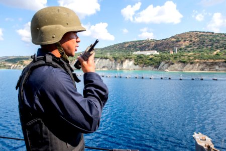 USS Porter approaches Souda Bay, Greece 150702-N-EZ054-077
