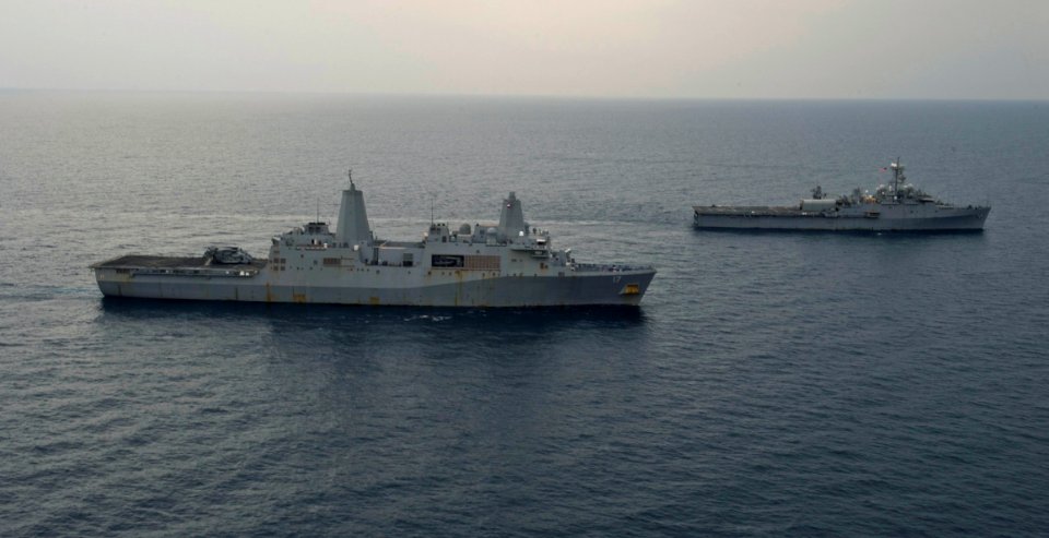 USS Ponce and USS San Antonio participate in PHOTEX 130426-N-WX580-546