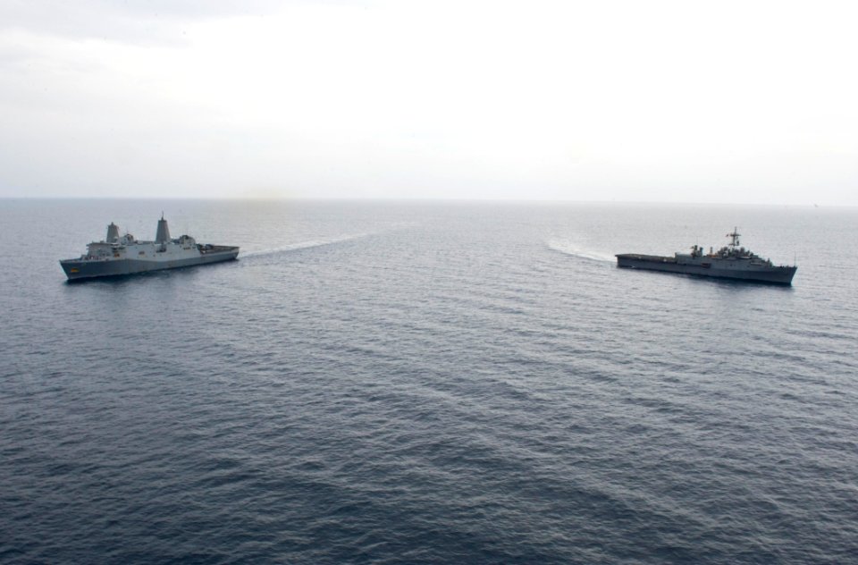 USS Ponce and USS San Antonio participate in PHOTEX 130426-N-WX580-722
