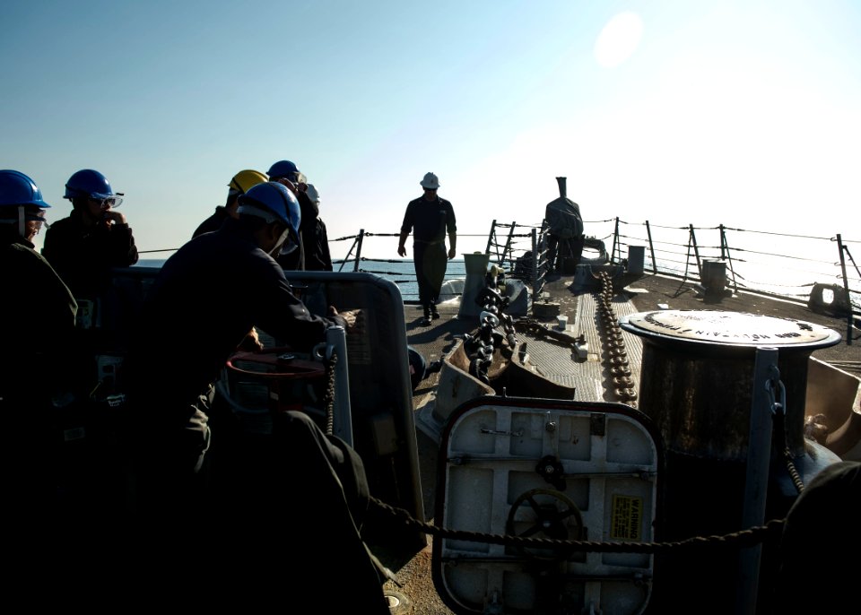 USS Porter, DDG 78, 6th Fleet, Sailors, Destroyer, Anchor Drop Test (25557144060)