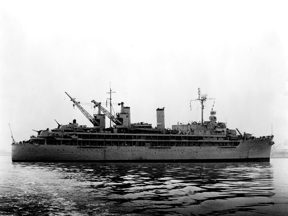 USS Prairie (AD-15) in January 1956