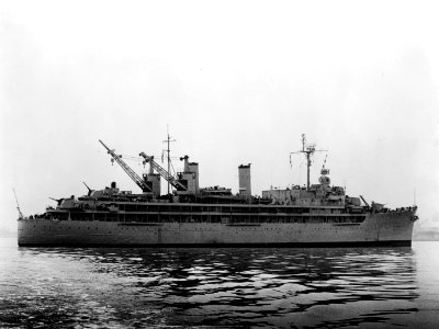USS Prairie (AD-15) in January 1956 photo