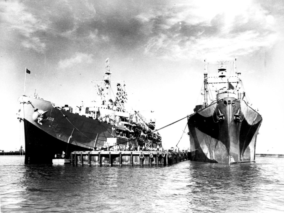 USS Proteus (AS-19) and USS Aegir (AS-23) at Midway in 1944