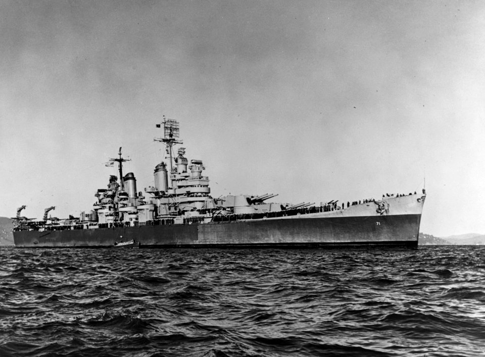 USS Quincy (CA-71) in San Francisco Bay c1946