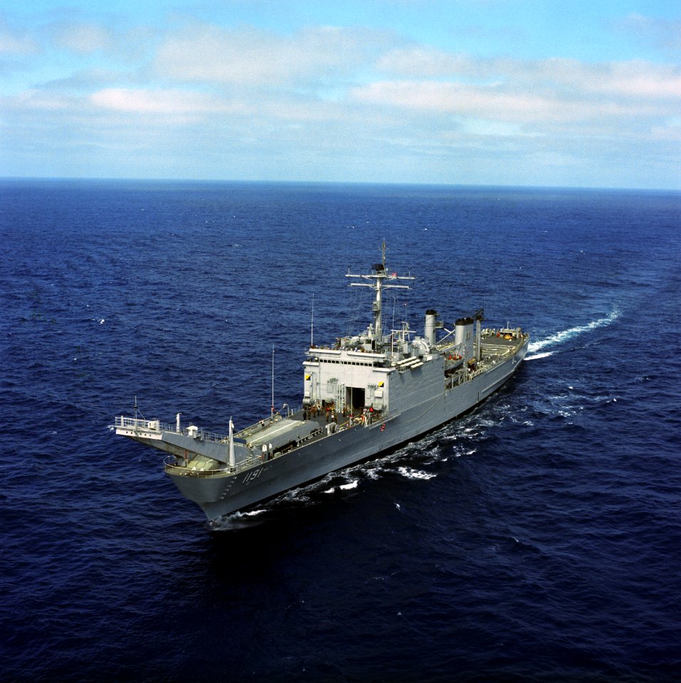 USS Racine (LST-1191) portside bow view