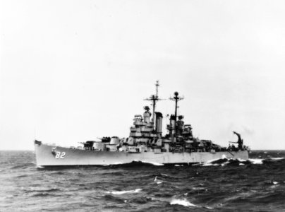 USS Providence (CL-82) underway in the Mediterranean Sea, circa in 1948 (80-G-343435)