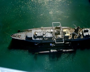 USS Proteus (AS-19) with SSBNs at Guam 1979
