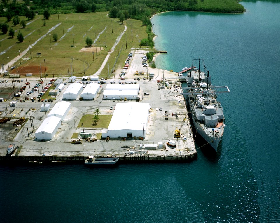 USS Proteus (AS-19) moored in Apra harbor 1983 - Free Stock Photos ...