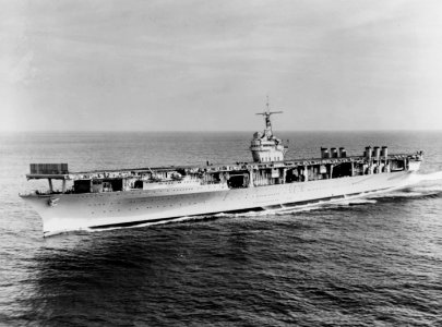USS Ranger (CV-4) underway at sea during the later 1930s
