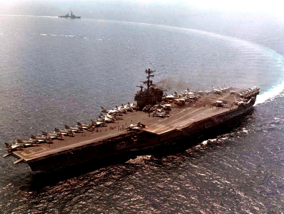 USS Ranger (CVA-61) underway in the early 1970s