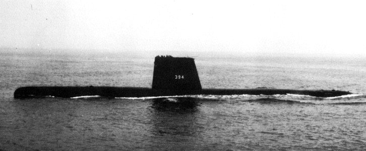 USS Razorback (SS-394) in the Pacific Ocean c1964