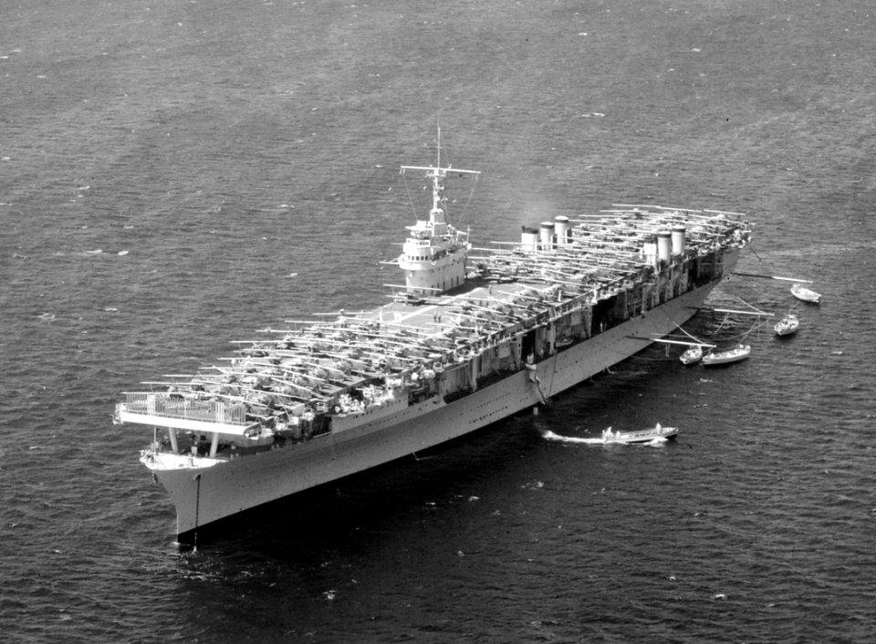USS Ranger (CV-4) at anchor on 8 April 1938 (520732)