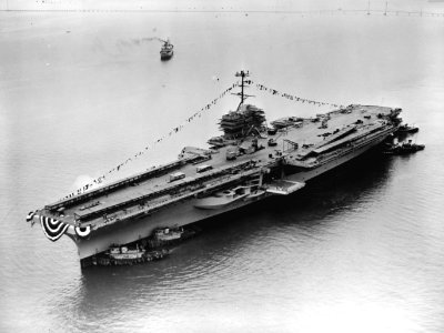 USS Ranger (CVA-61) after launch in 1956