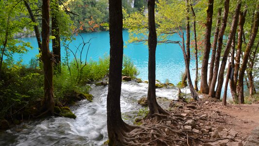 Waterfall nature lake