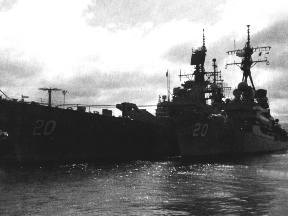 USS Richmond K. Turner (CG-20) and USS Goldsborough (DDG-20) at Pearl Harbor 1986