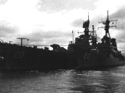 USS Richmond K. Turner (CG-20) and USS Goldsborough (DDG-20) at Pearl Harbor 1986