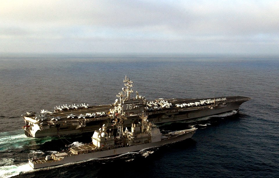 USS Ronald Reagan (CVN-76) and USS Lake Champlain (CG-57)