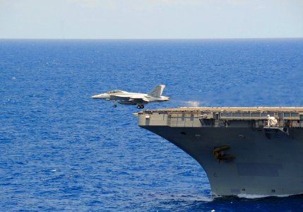 USS Ronald Reagan conducts flight operations. (17788910930)