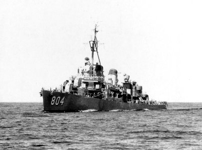 USS Rooks (DD-804) underway off Newport RI in 1955