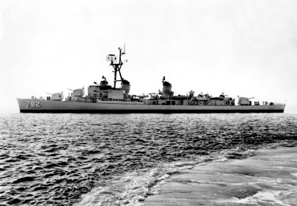 USS Rowan (DD-782) off the San Francisco Naval Shipyard on 18 June 1957