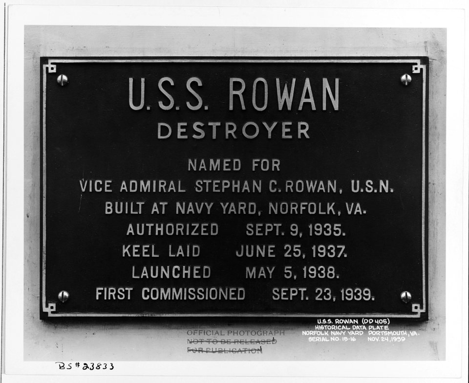 USS Rowan - 19-N-23833