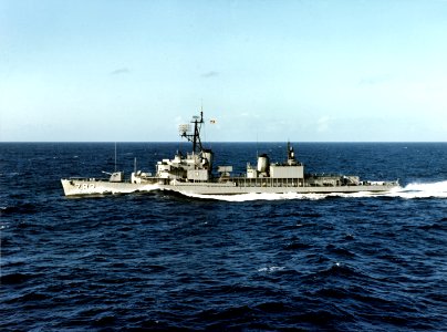 USS Rowan (DD-782) underway in the Western Pacific, circa early 1965 (NH 103509-KN)