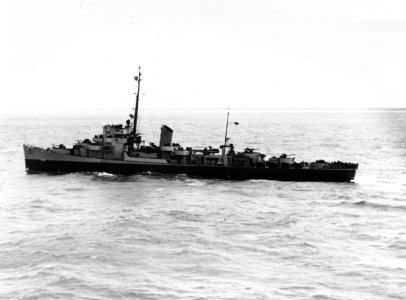 USS Roy O. Hale (DE-336) underway in the Atlantic Ocean on 4 June 1944 (80-G-241613)