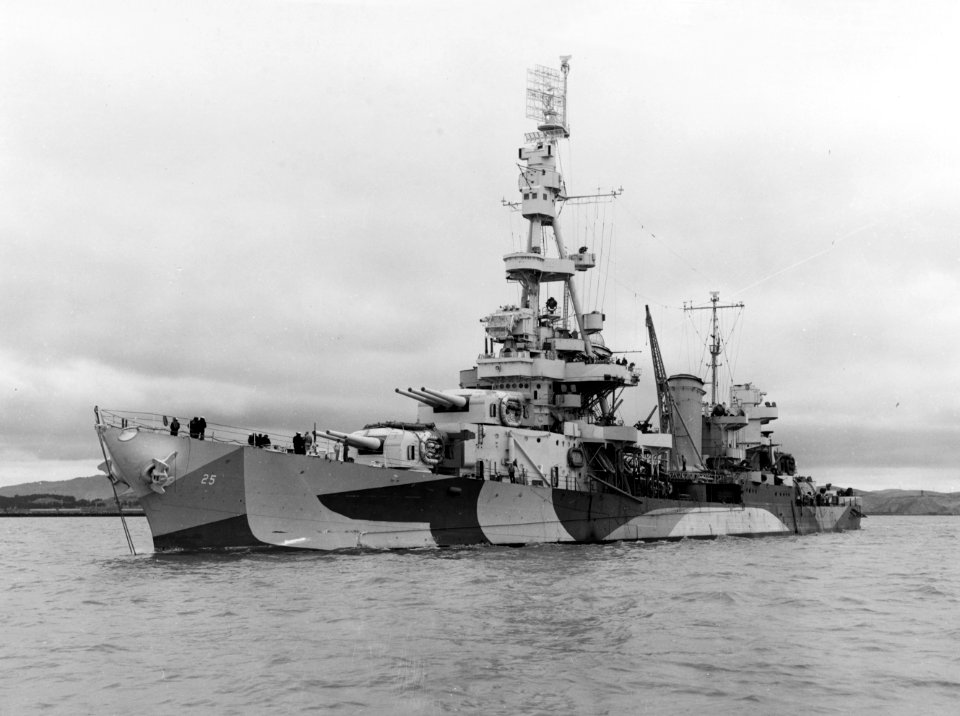 USS Salt Lake City (CA-25) off the Mare Island Naval Shipyard on 21 June 1944 (19-N-67713)