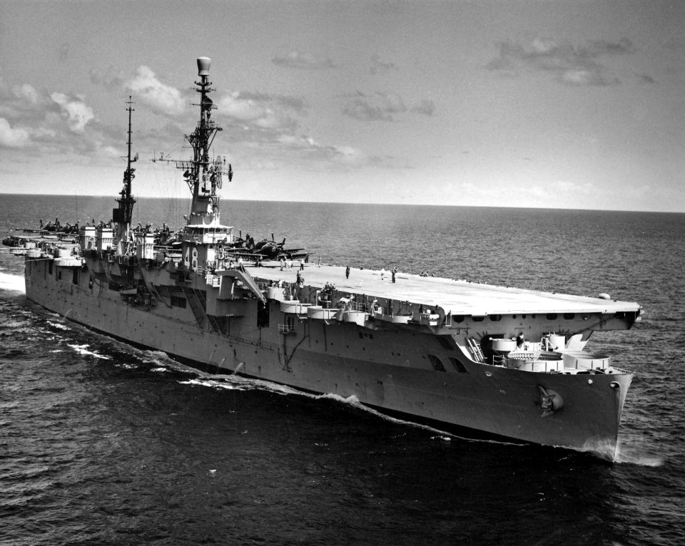 USS Saipan (CVL-48) underway c1955